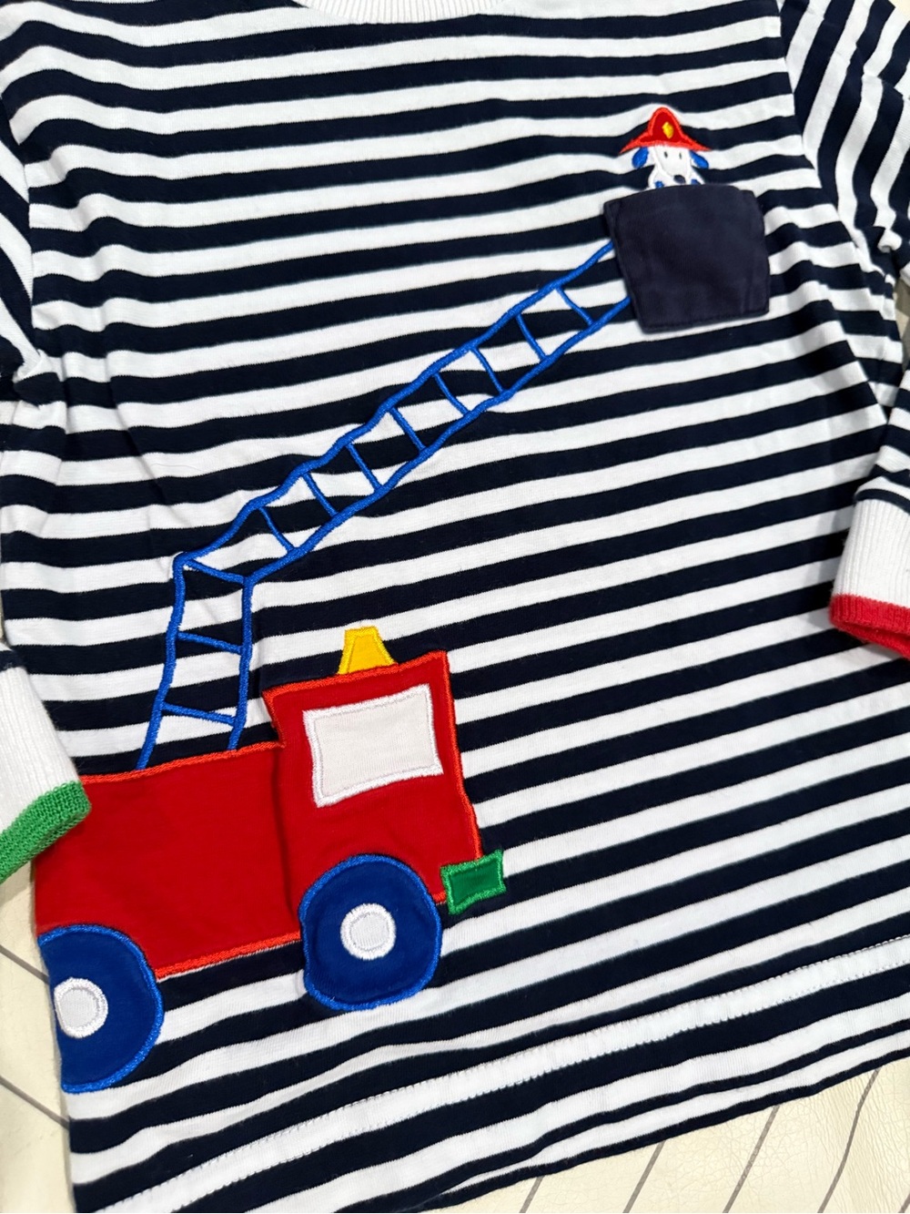 Florence Eisman Striped Fire Truck Shirt - Picture 3 of 10